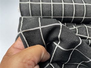 Jersey - blød med struktur i sort og sølv